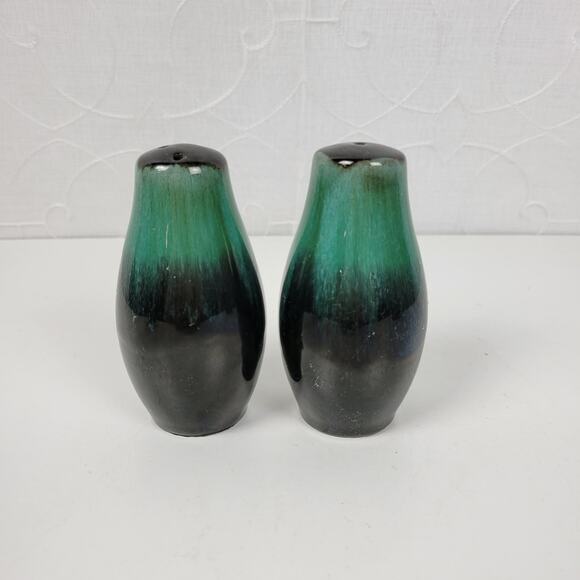 Vintage Blue Mountain Pottery Table Set Green Drip Glaze Ceramic Set of 4 - Picture 16 of 16